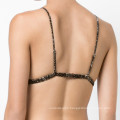 FDBL7103120 woman hot sexi pic wireless triangle leopard silk underwear bra panty photo